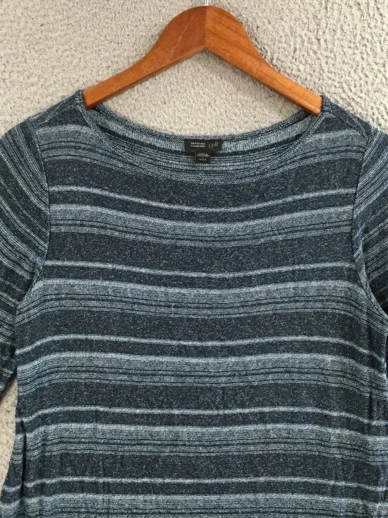 J. Jill Tunic Top Womens Small Petite Long Sleeve Casual Knit Striped Multicolor - Picture 5 of 8